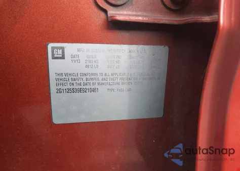 2014 Chevrolet Impala 2Lt from USA, damaged, VIN 2G1125S39E9210461